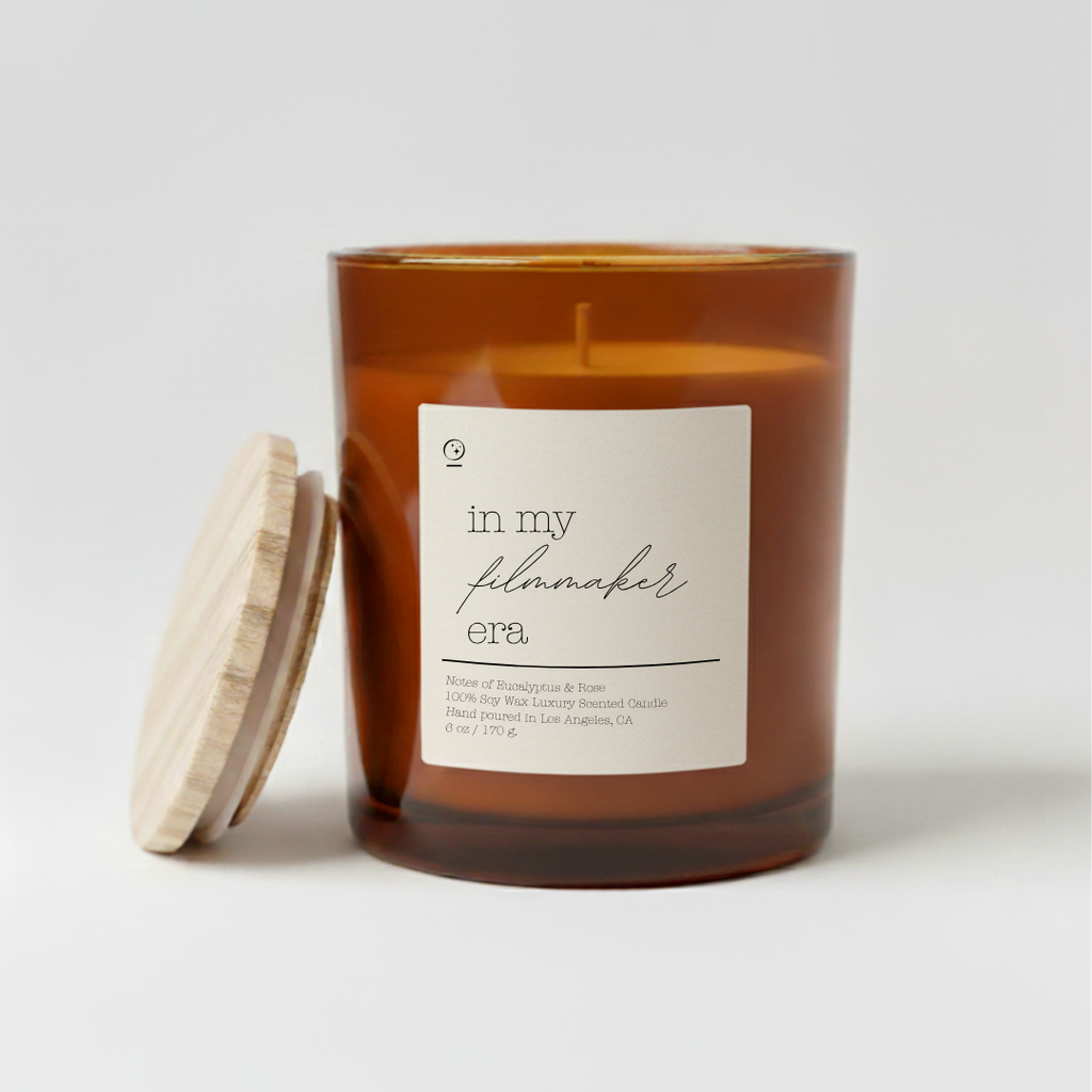“In My Filmmaker Era” Luxury Candle – Leather & Oak | Eucalyptus & Rose
